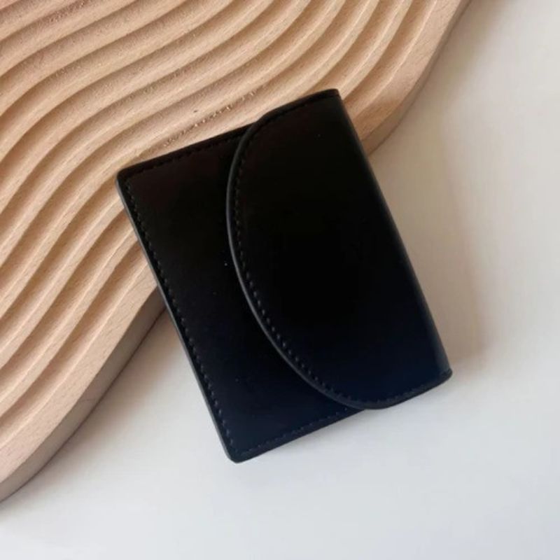 Carteira Feminina Pequena De Couro Preta