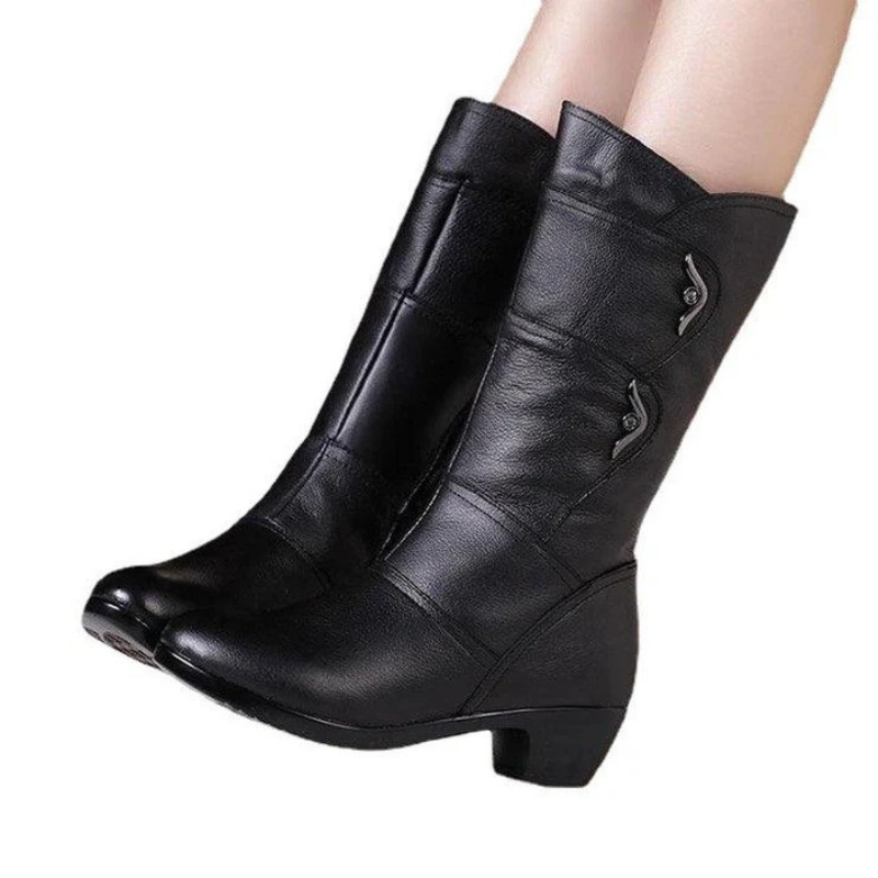 Bota Feminina Coturno De Couro Legitimo Aurora – Fashion Íris - Main Image