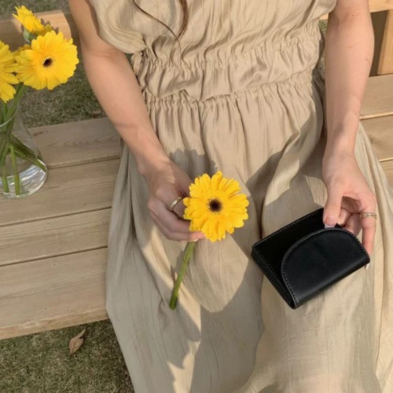 Carteira Feminina Pequena De Couro Preta