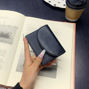 Carteira Feminina Pequena De Couro Preta