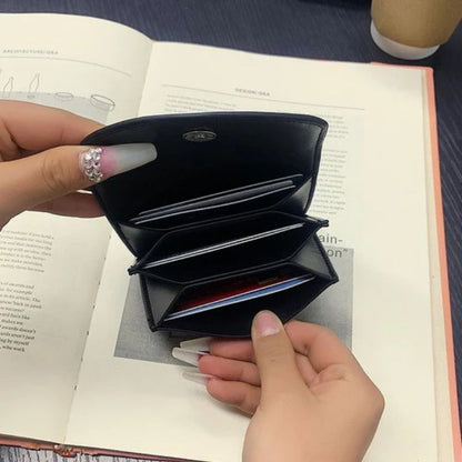 Carteira Feminina Pequena De Couro Preta