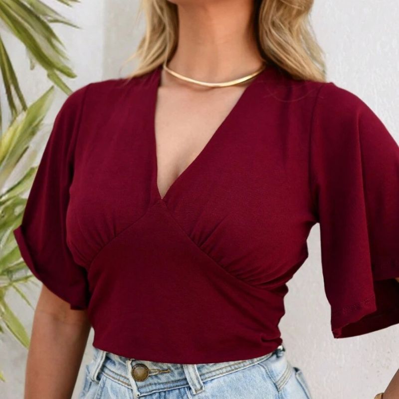 Blusa-Feminina-Social-Cropped-Decote-V-Manga-Ampla-Fashion-Iris-2