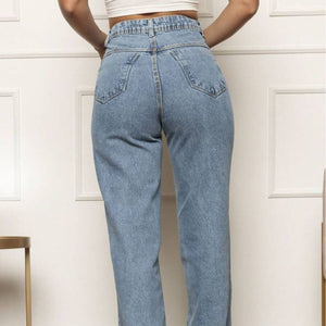 Calça Feminina Jeans Leg Tecido Grosso